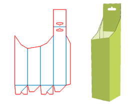 管式盒异形结构,自锁底,开口式包装,悬挂式包装