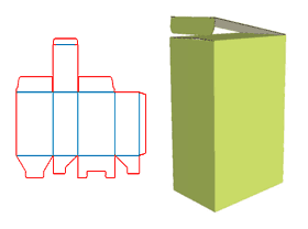 上盖插口底部自锁底管式盒,侧边宽度较长款,彩盒,卡纸瓦楞纸坑纸盒,包装结构设计,包装盒结构,包装设计,化妆品包装,化妆品包装设计,电子产品