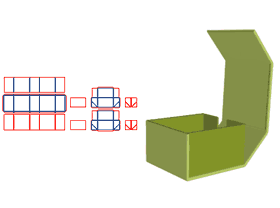 折叠式书型精品盒,半穿成型X,皮壳五连板