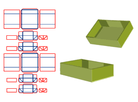 折叠式天地盖精品盒,V槽成型