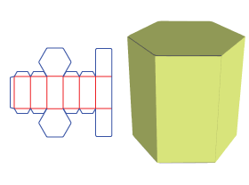 六边形立体展开图图片