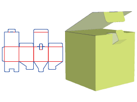 插锁式包装盒展开图图片