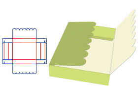 波浪式互锁包裹盒,饼干包装设计,零食包装盒,糖果包装盒结构设计,礼品包装盒,工艺品盒型