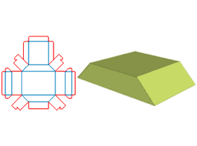 梯形翻盖盒,异形结构翻盖盒,异形结构卡纸盒,瓦楞盒,翻盖盒,常用于茶叶包装结构,糖果包装,电子产品包装,日用品包装,化妆品包装设计
