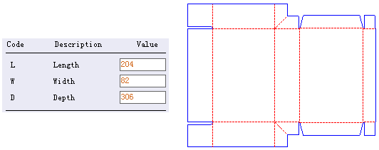 盒型样板D023-不同尺寸类型在盒型参数设计时的差异