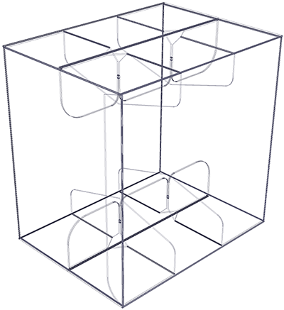 包装盒3D虚拟打样-骨架图模式-易于向工作搭档/客户说明，制作工程图